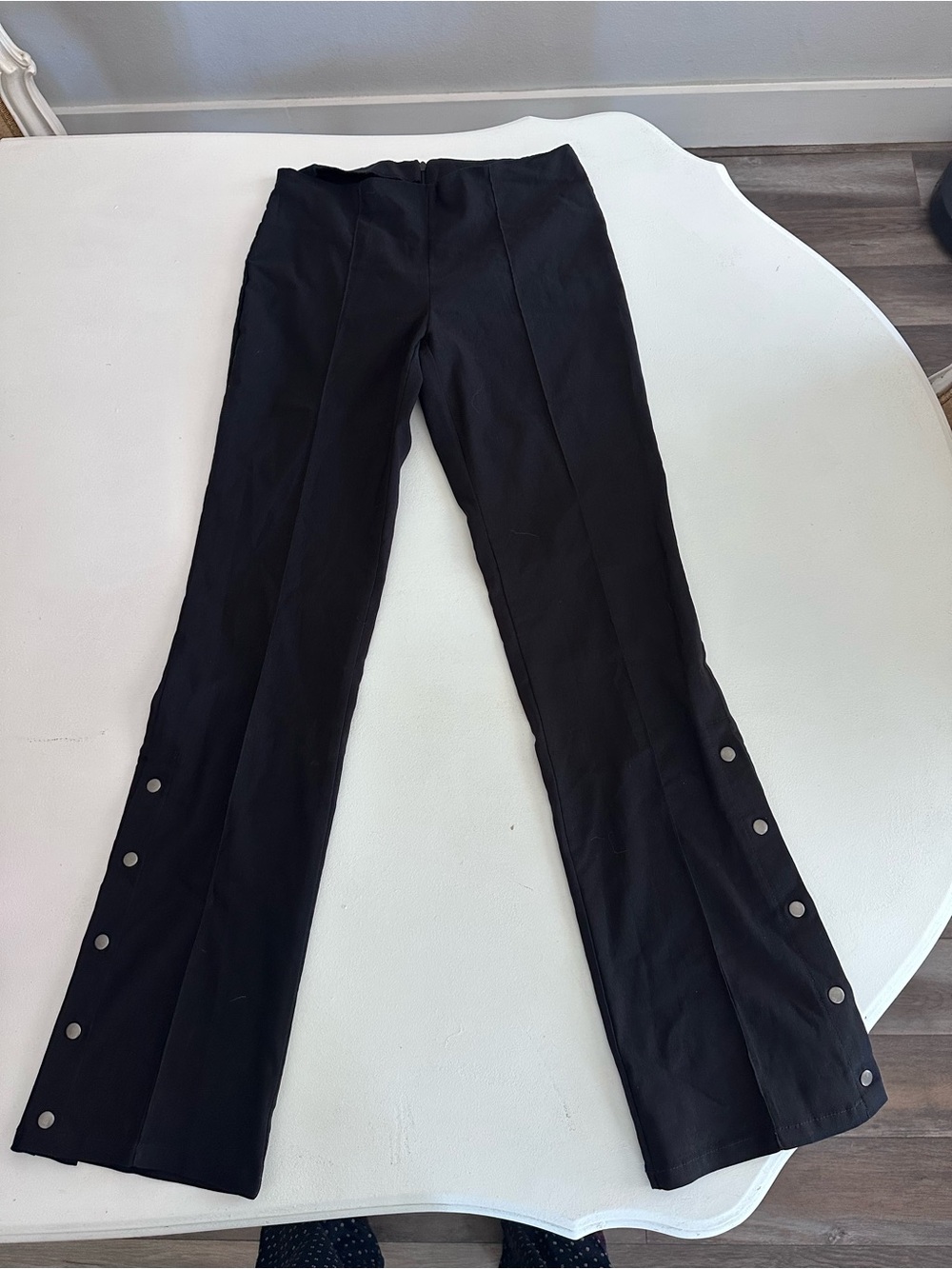 To The Max! Vintage Y2K Black Snap Button Side Flare Pants
